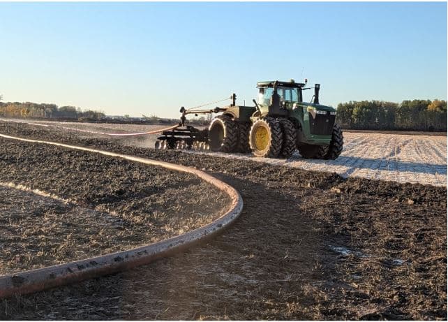 Mandals drag hose system supporting efficient slurry application with reduced resistance and long-term fuel savings