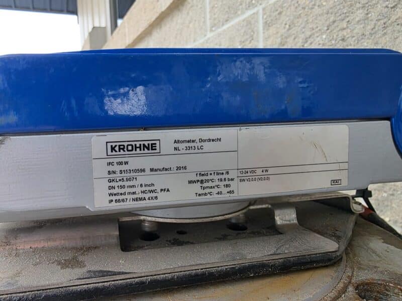 Used 6″ Krohne Flowmeter Tube with Metering Head