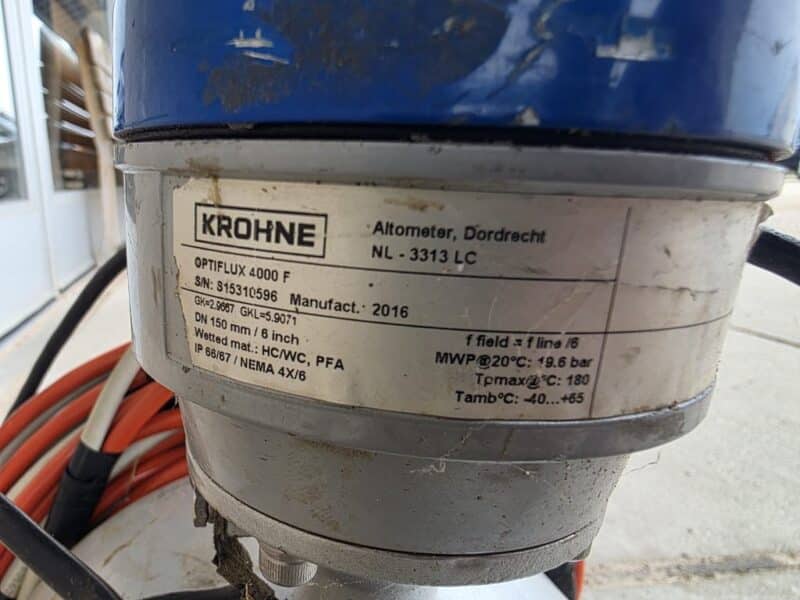 Used 6″ Krohne Flowmeter Tube with Metering Head