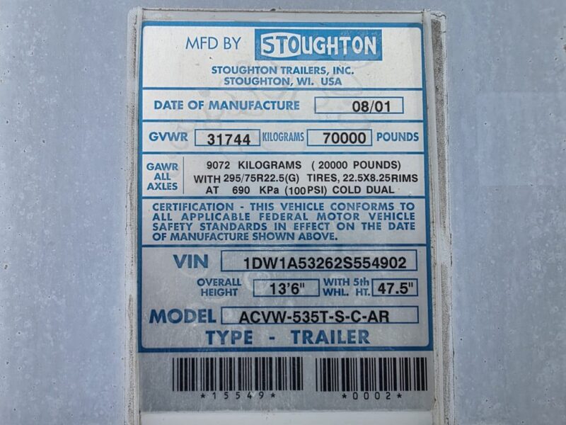 53′ 2008 Stoughton Van trailer #2