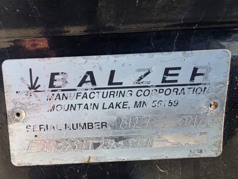 Balzer 5250 Gallon Tanker w. Agitation