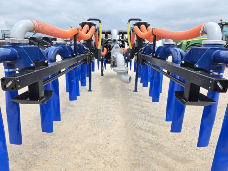 New 48′ Dribble Bar w. H.D. 8″ Stinger w. Mini Manifolds to 4″ Hoses