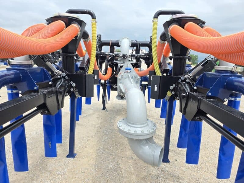 New 48′ Dribble Bar w. H.D. 8″ Stinger w. Mini Manifolds to 4″ Hoses