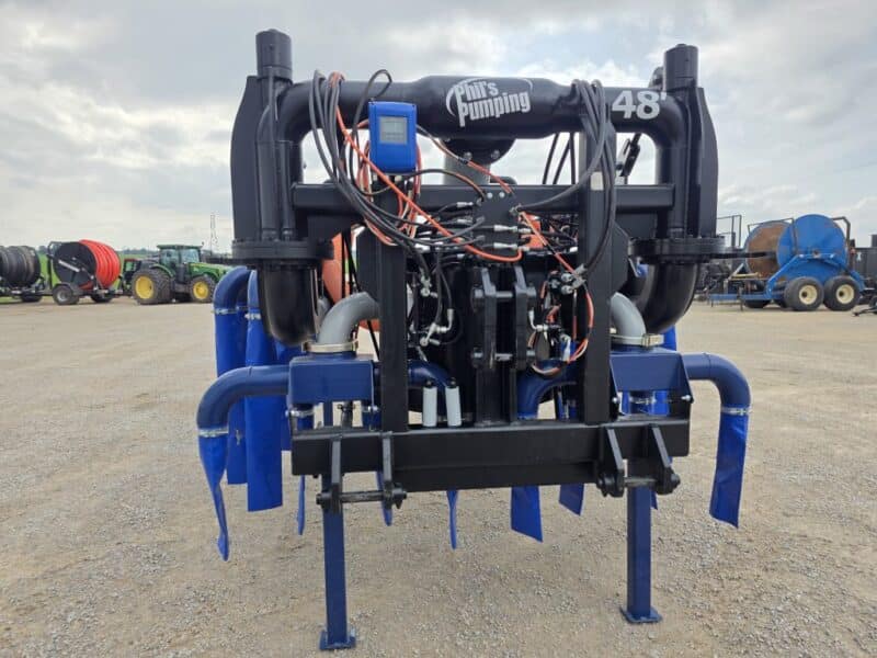 New 48′ Dribble Bar w. H.D. 8″ Stinger w. Mini Manifolds to 4″ Hoses