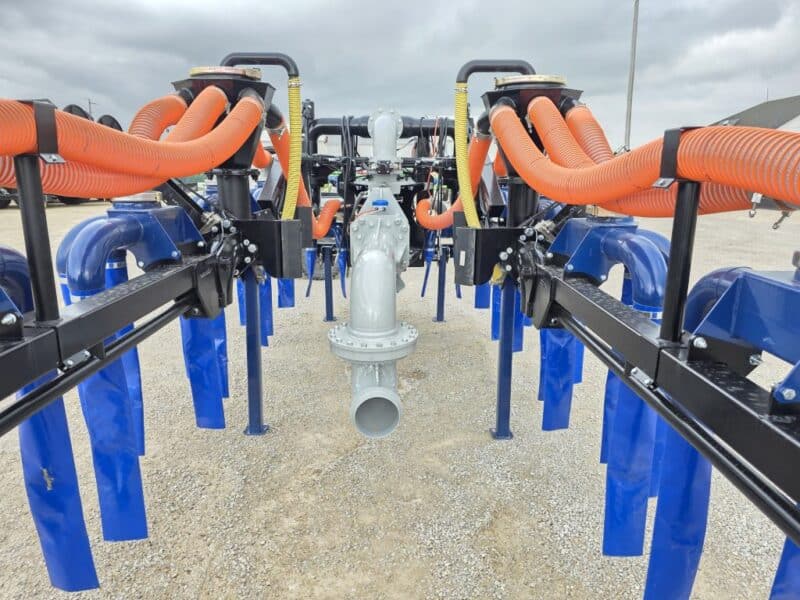New 48′ Dribble Bar w. H.D. 8″ Stinger w. Mini Manifolds to 4″ Hoses