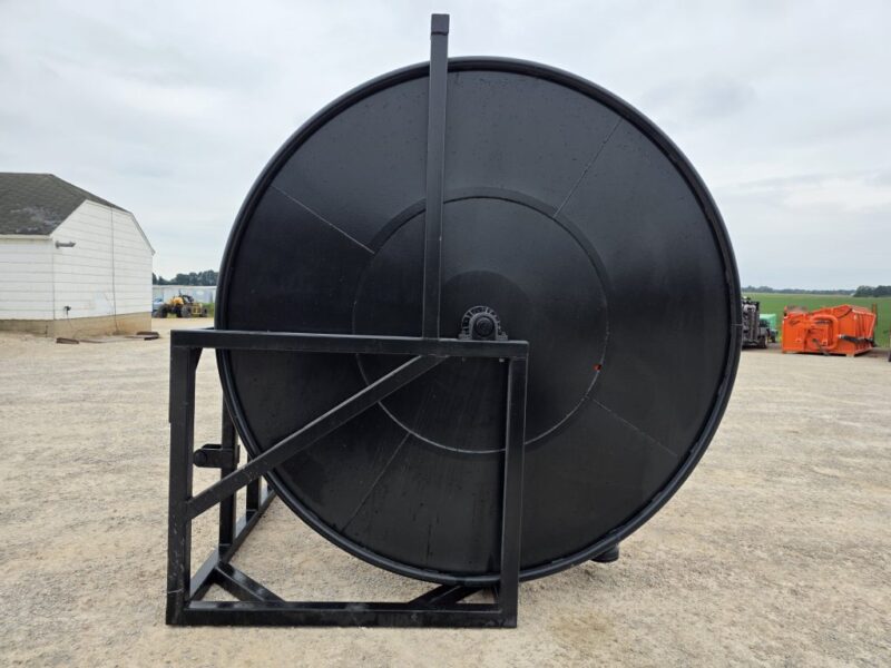 3 Pt Hose Reel Holds 1 Mile of 6″ w. 1320′ of 5.5″ Mandals XP Drag Hose