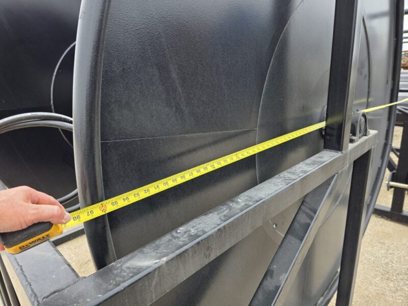 3 Pt Hose Reel Holds 1 Mile of 6″ w. 1320′ of 5.5″ Mandals XP Drag Hose
