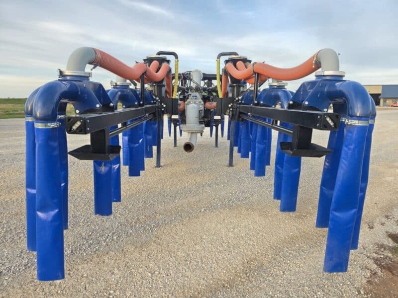 Lightly Used 48′ Dribble Bar w. H.D. 8″ Stinger w. Mini Manifolds to 4″ Hoses