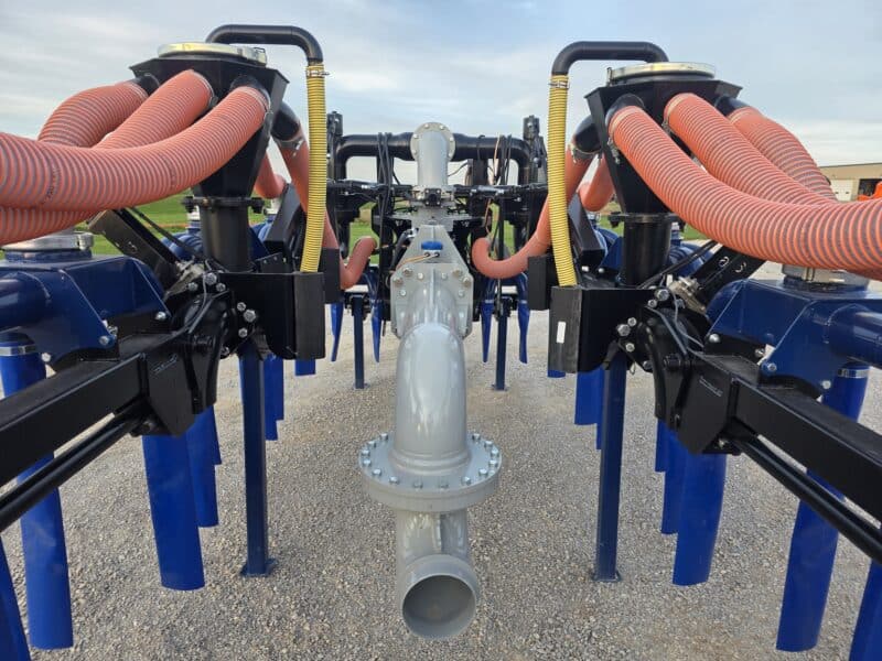 New 48′ Dribble Bar w. H.D. 8″ Stinger w. Mini Manifolds to 4″ Hoses