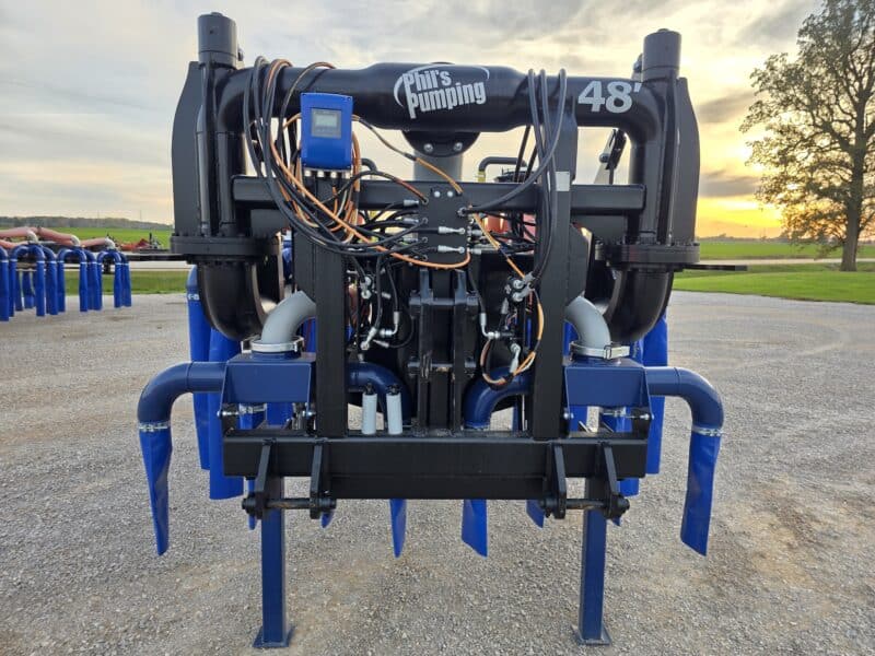 New 48′ Dribble Bar w. H.D. 8″ Stinger w. Mini Manifolds to 4″ Hoses
