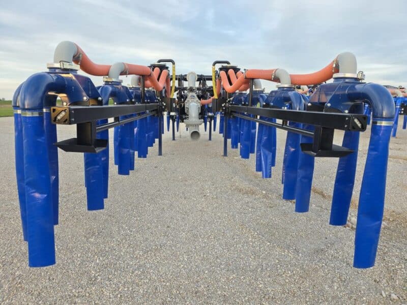 New 56′ Dribble Bar w. H.D. 8″ Stinger w. Mini Manifolds to 4″ Hoses