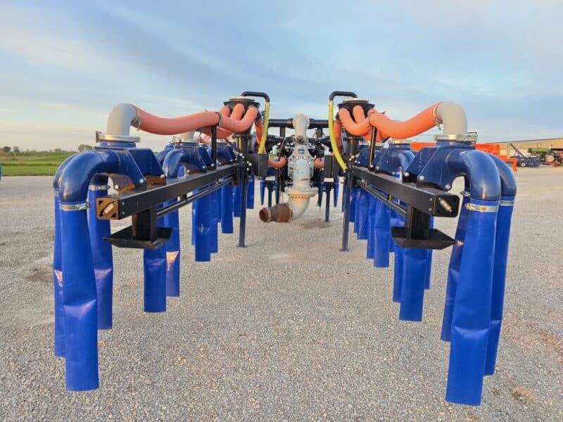Lightly Used 48′ Dribble Bar w. H.D. 8″ Stinger w. Mini Manifolds to 4″ Hoses