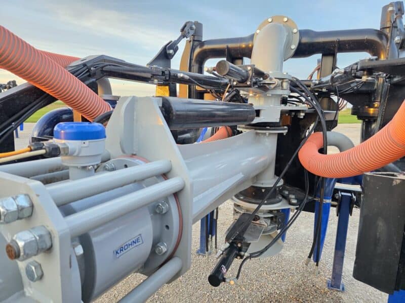 Lightly Used 48′ Dribble Bar w. H.D. 8″ Stinger w. Mini Manifolds to 4″ Hoses