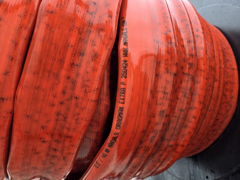 5.5″ x 1320′ Mandals XP Drag with fittings- Only Pumped 1 Million Gallons! NO Menders!